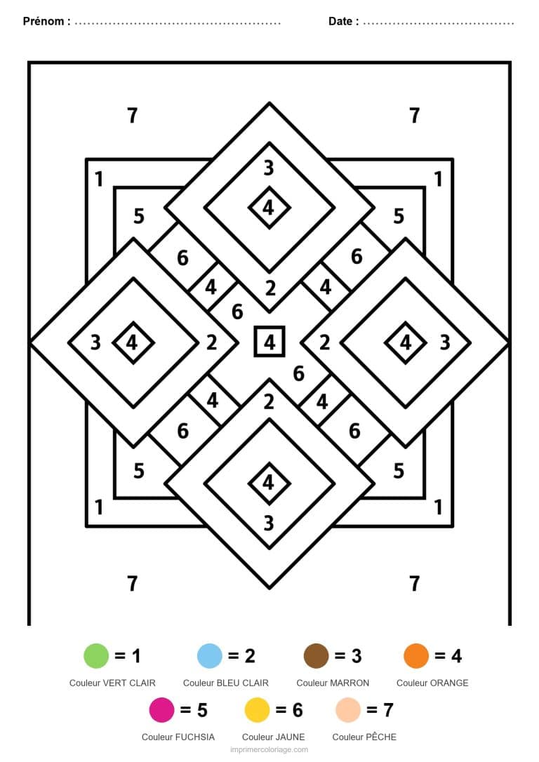 coloriage magique mandala mandala geometrique - dessin gratuit &agrave; imprimer
