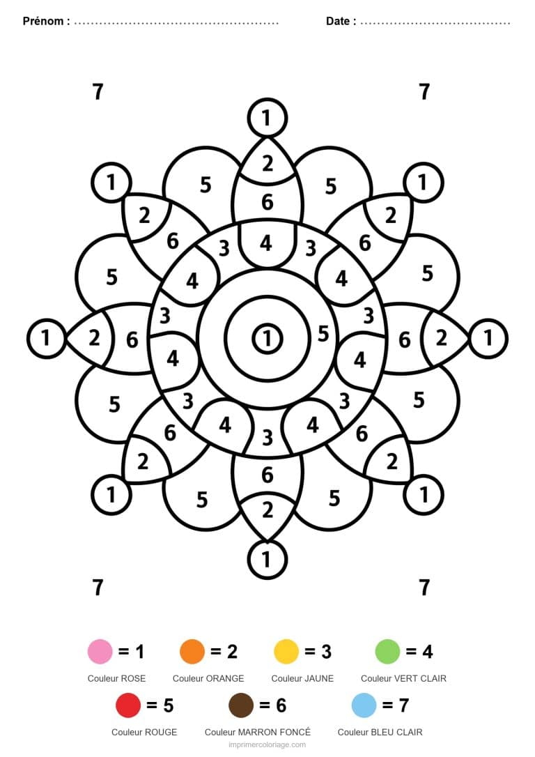 coloriage magique mandala mandala perle - dessin gratuit &agrave; imprimer