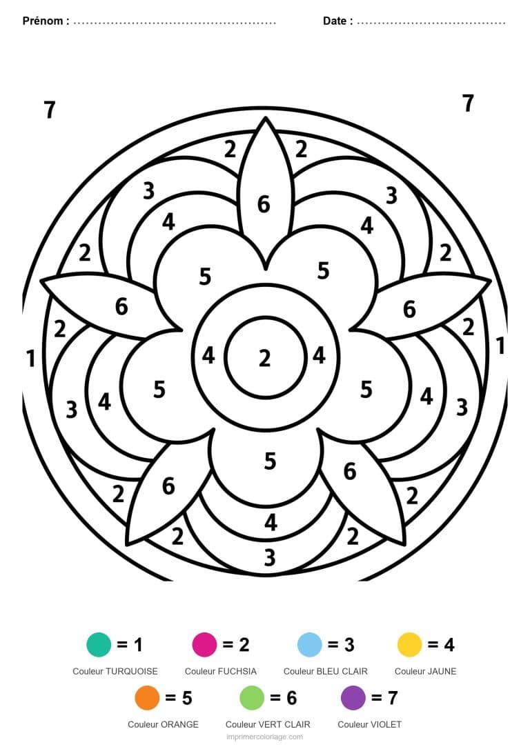 coloriage magique mandala mandala rond - dessin gratuit &agrave; imprimer