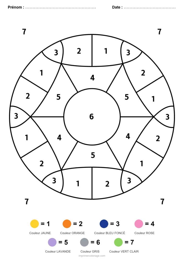 coloriage magique mandala roue mandala - dessin gratuit &agrave; imprimer