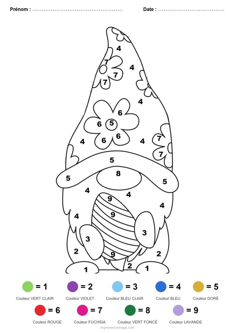 coloriage magique paques gnome de paques 2 - dessin gratuit &agrave; imprimer