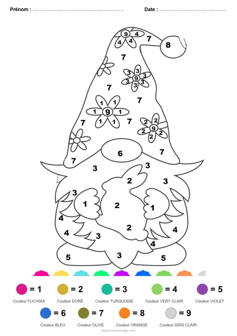 coloriage magique paques gnome de paques - dessin gratuit &agrave; imprimer