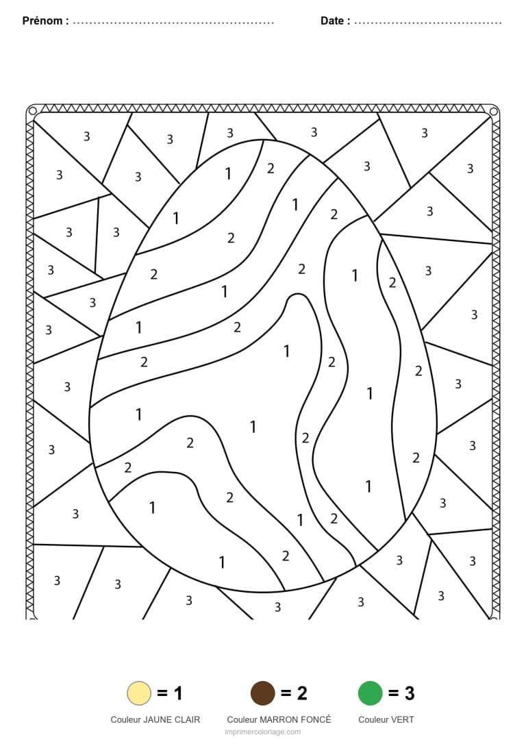 coloriage magique paques gros oeuf decore - dessin gratuit &agrave; imprimer