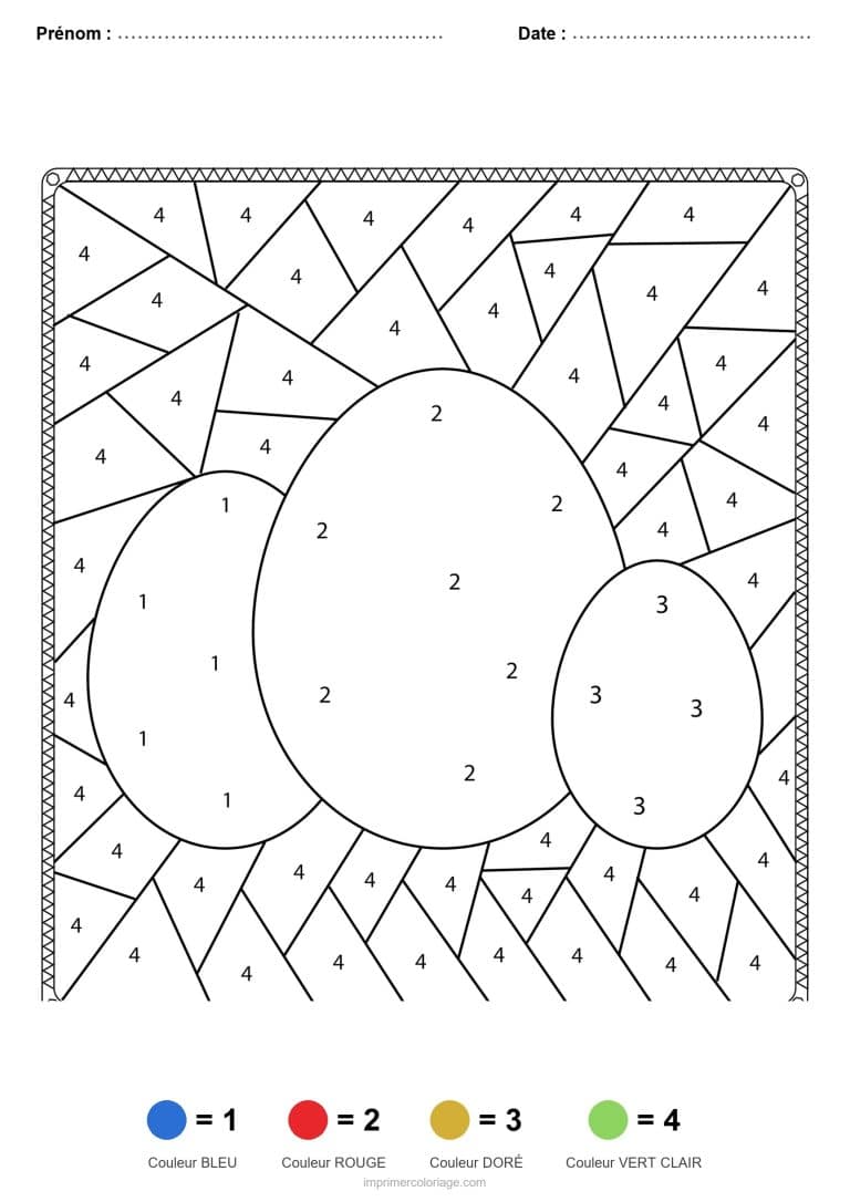 coloriage magique paques gros oeufs de paques - dessin gratuit &agrave; imprimer