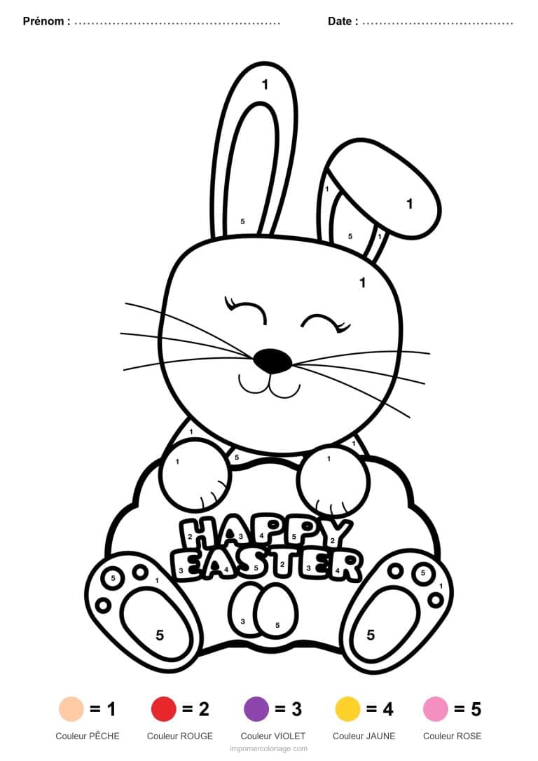 coloriage magique paques lapin de paques - dessin gratuit &agrave; imprimer