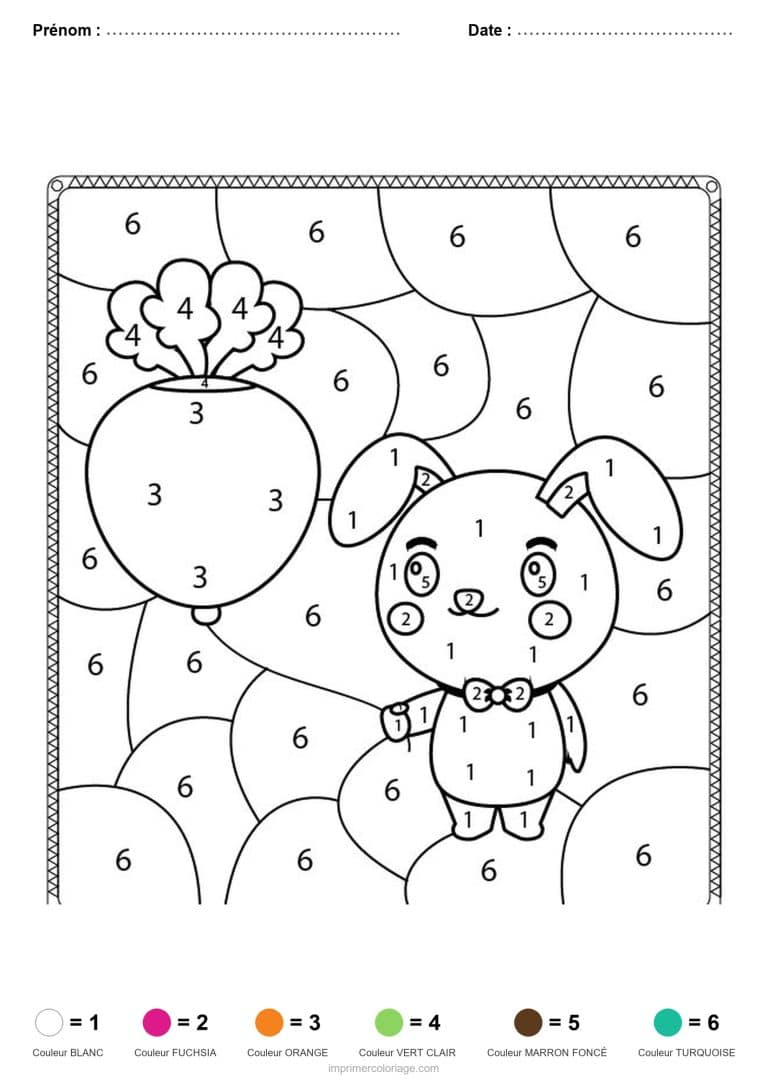 coloriage magique paques lapin et carotte - dessin gratuit &agrave; imprimer