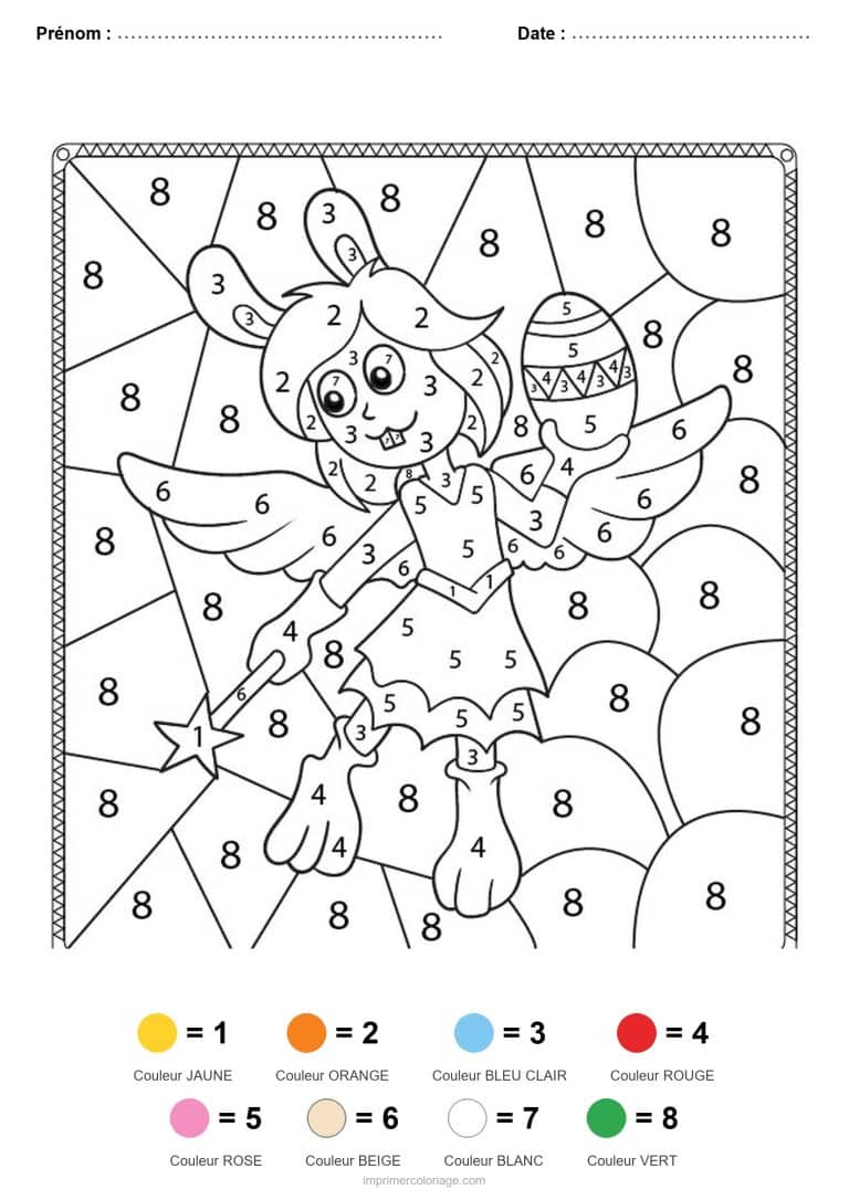 coloriage magique paques lapin magicien - dessin gratuit &agrave; imprimer