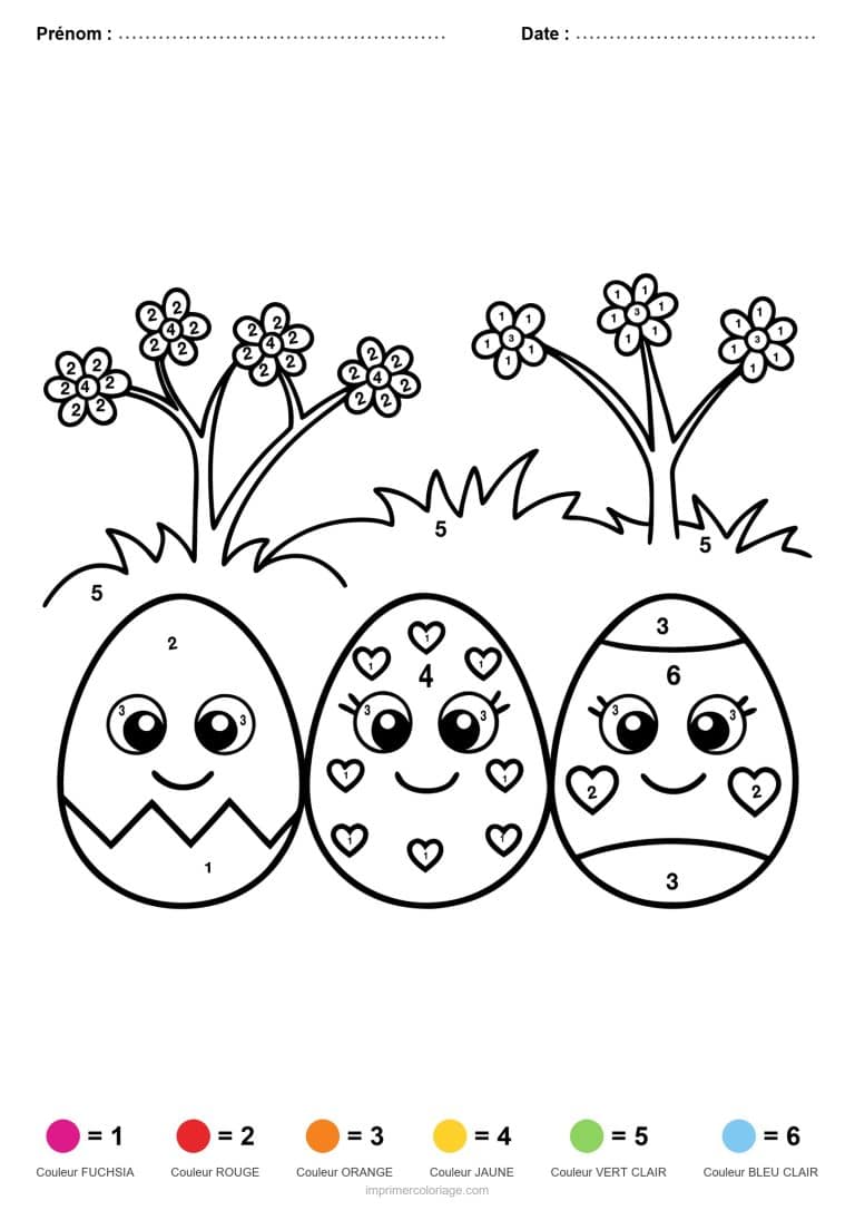 coloriage magique paques oeufs de paques - dessin gratuit &agrave; imprimer