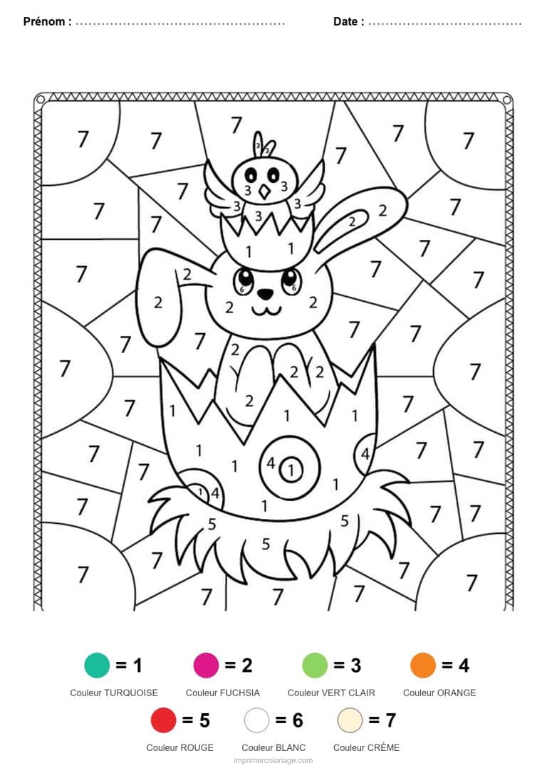 coloriage magique paques poussin dans l oeuf - dessin gratuit &agrave; imprimer