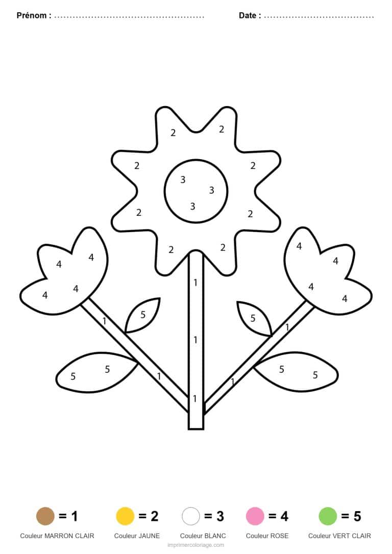 coloriage magique printemps bouquet de fleurs - dessin gratuit &agrave; imprimer