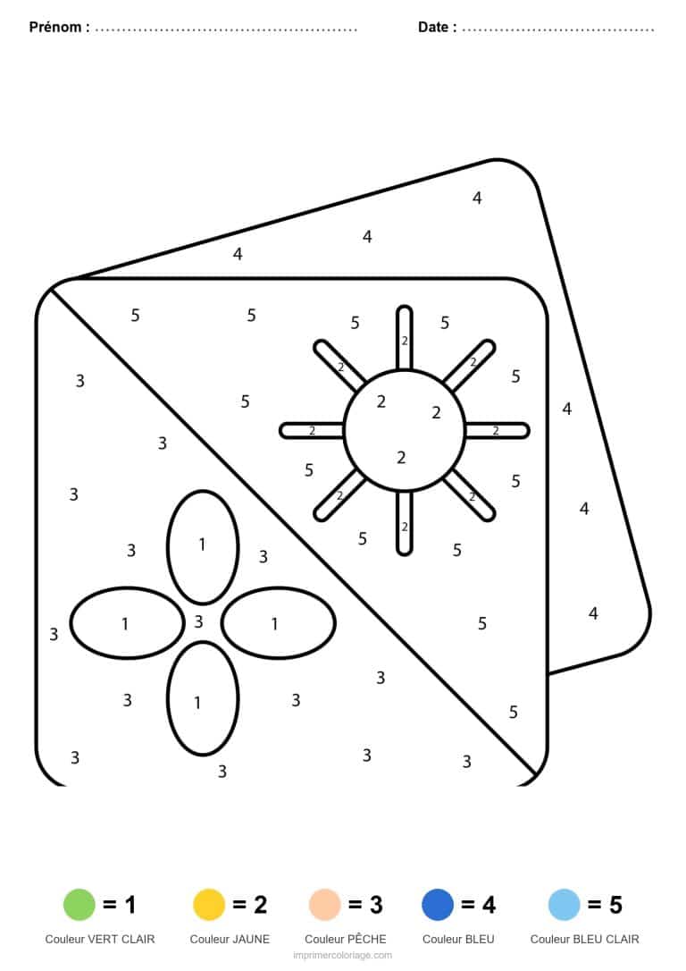 coloriage magique printemps cerf volant soleil - dessin gratuit &agrave; imprimer