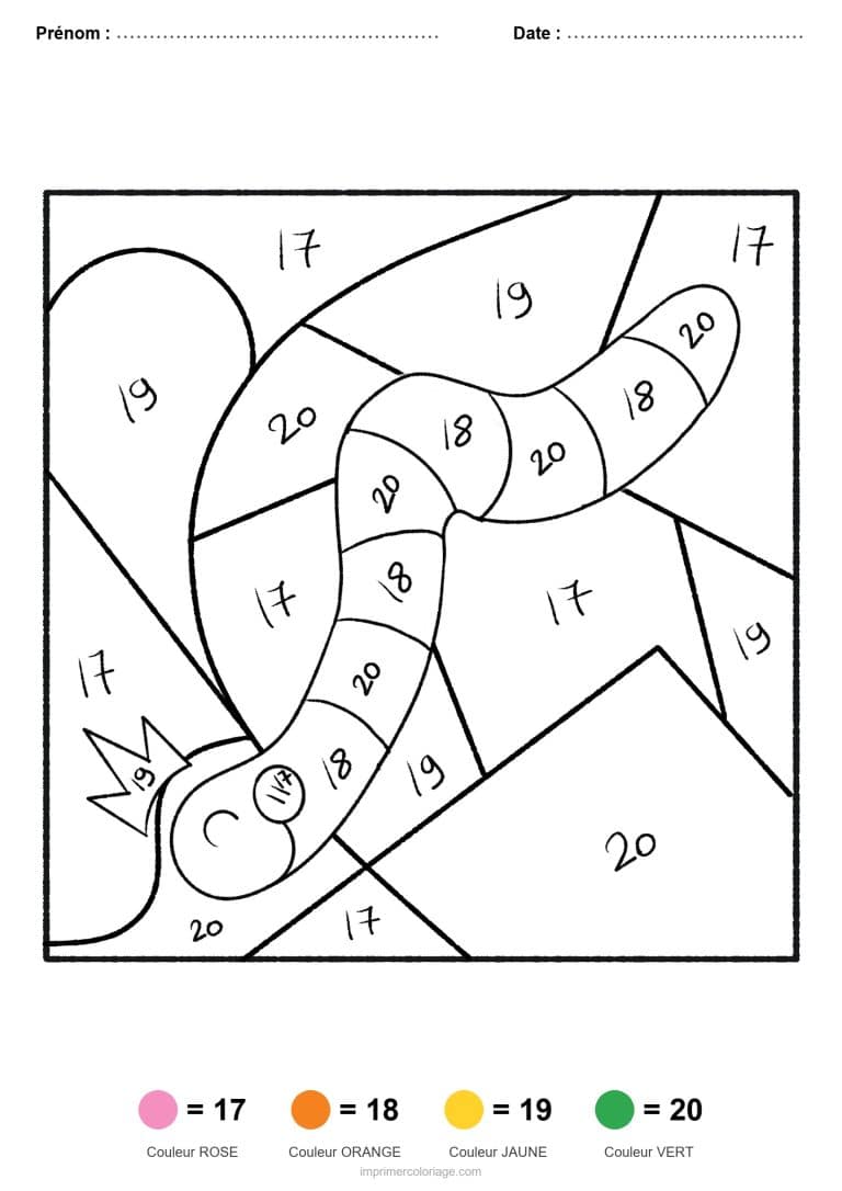 coloriage magique printemps chenille - dessin gratuit &agrave; imprimer