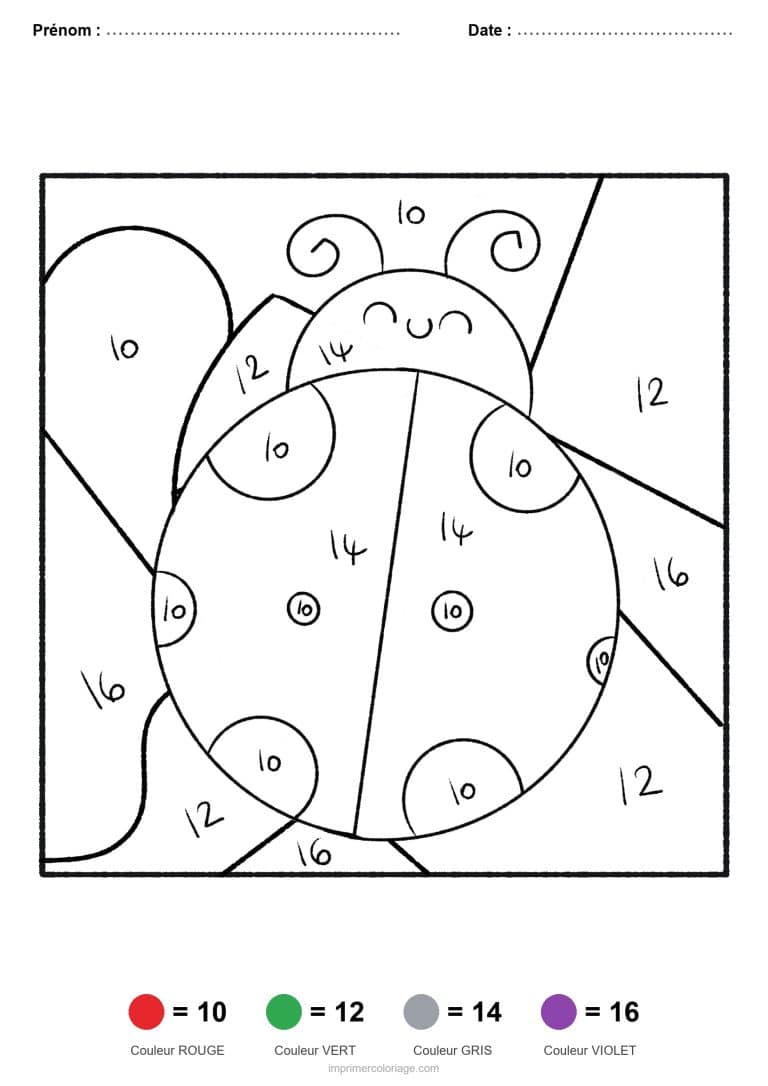 coloriage magique printemps coccinelle - dessin gratuit &agrave; imprimer