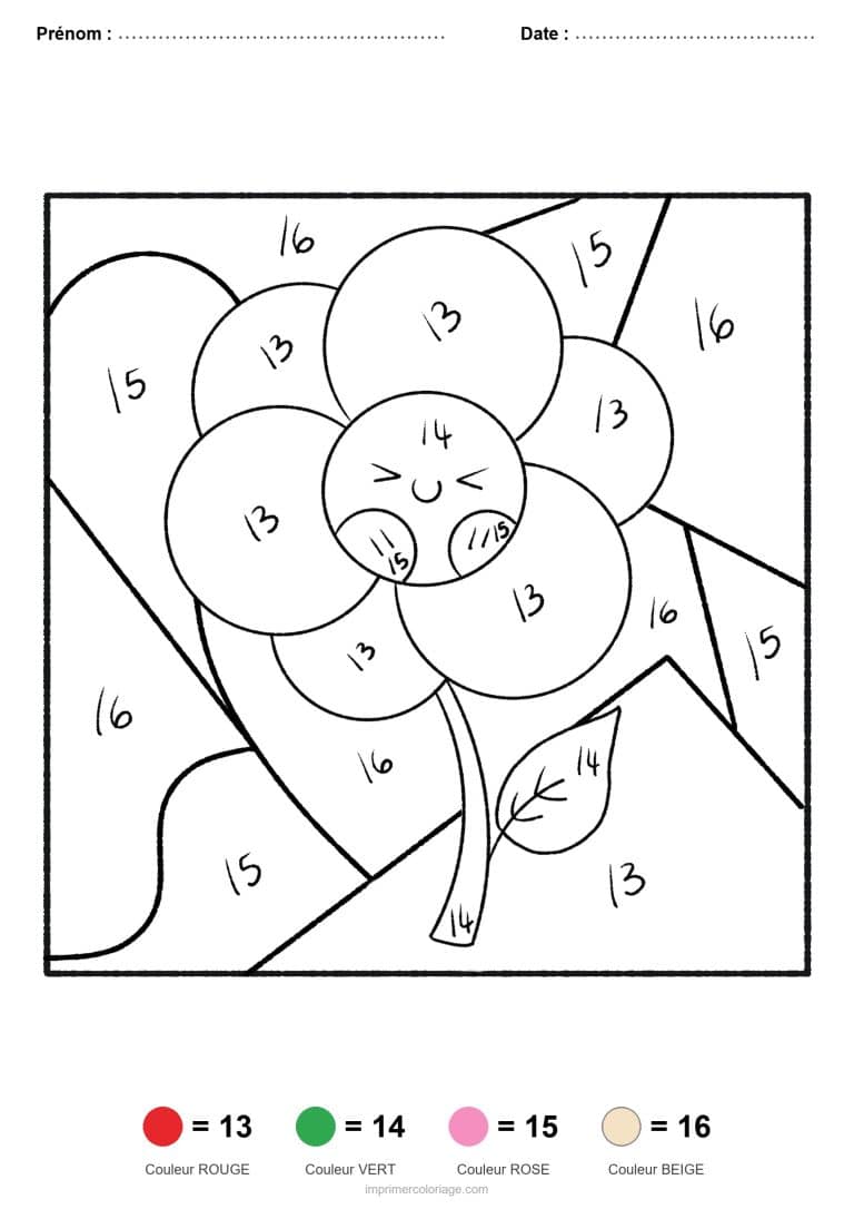 coloriage magique printemps fleur - dessin gratuit &agrave; imprimer
