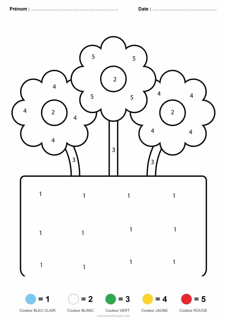 coloriage magique printemps fleurs en jardiniere - dessin gratuit &agrave; imprimer