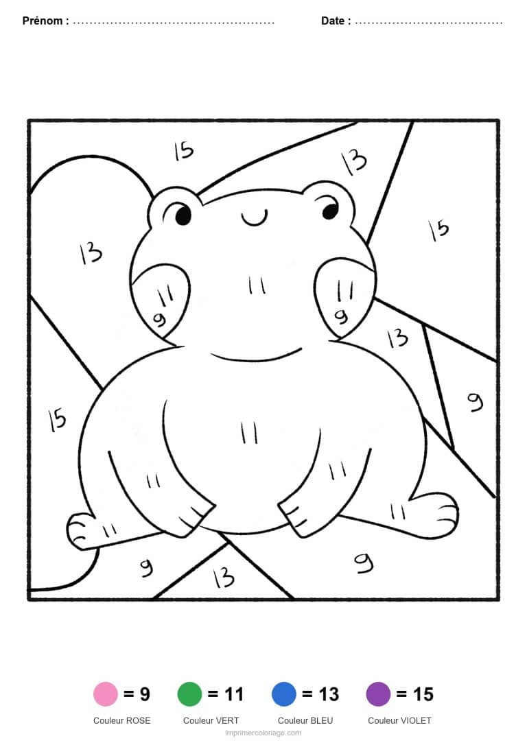 coloriage magique printemps grenouille - dessin gratuit &agrave; imprimer