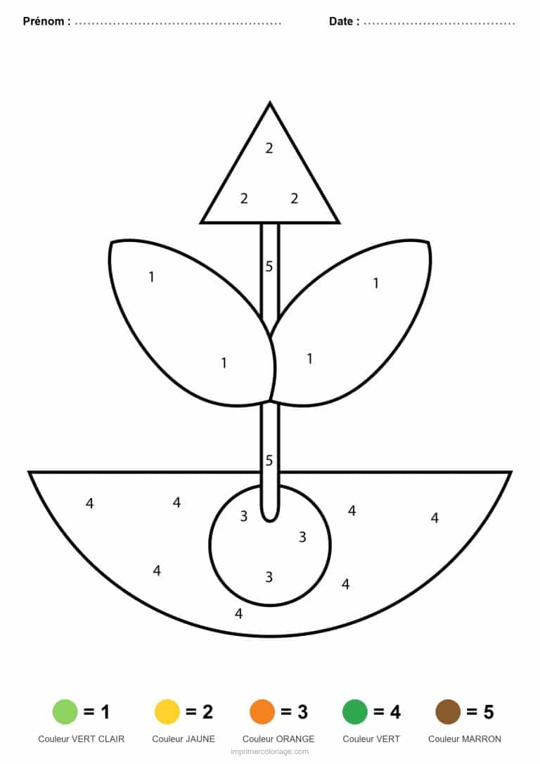 coloriage magique printemps jeune pousse - dessin gratuit &agrave; imprimer