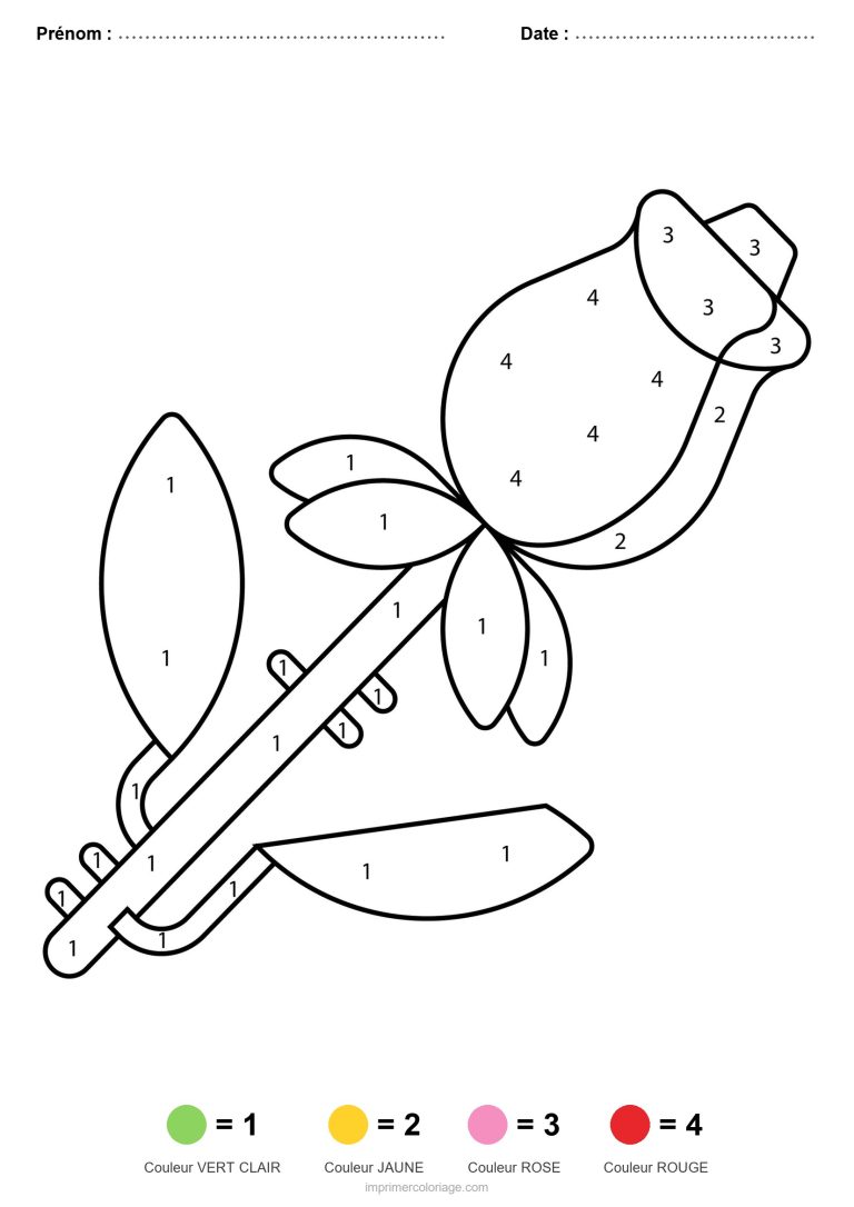 coloriage magique printemps rose - dessin gratuit &agrave; imprimer