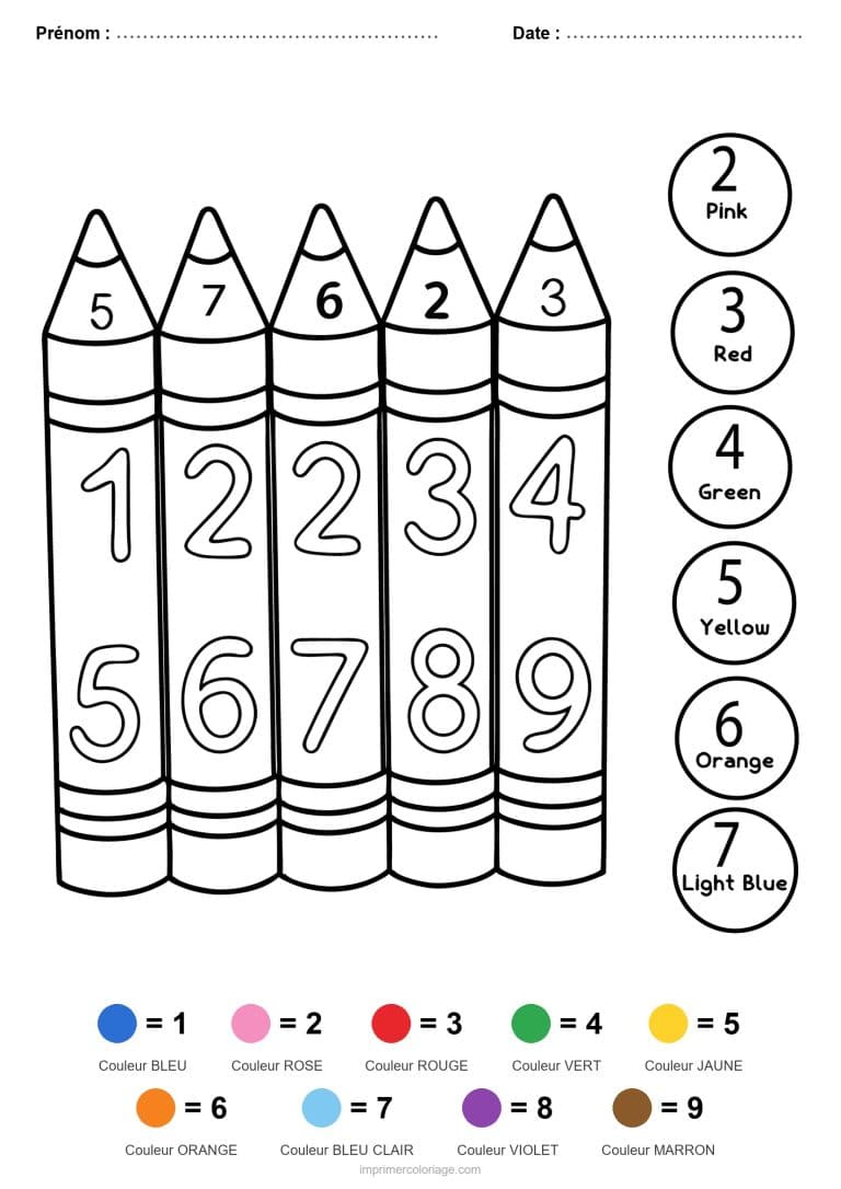 coloriage magique rentree crayons de couleur - dessin gratuit &agrave; imprimer