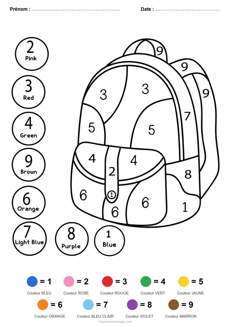 coloriage magique rentree sac a dos - dessin gratuit &agrave; imprimer