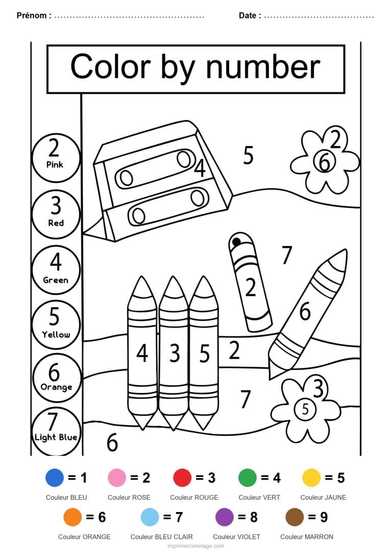 coloriage magique rentree taille crayon - dessin gratuit &agrave; imprimer