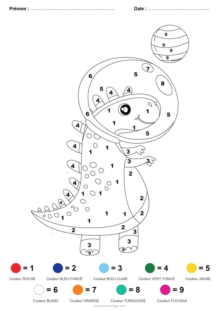 coloriage magique vehicules dinosaure astronaute - dessin gratuit &agrave; imprimer