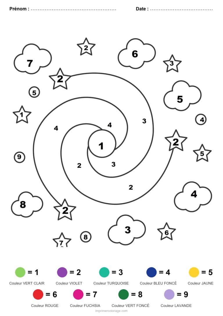 coloriage magique vehicules galaxie en spirale - dessin gratuit &agrave; imprimer