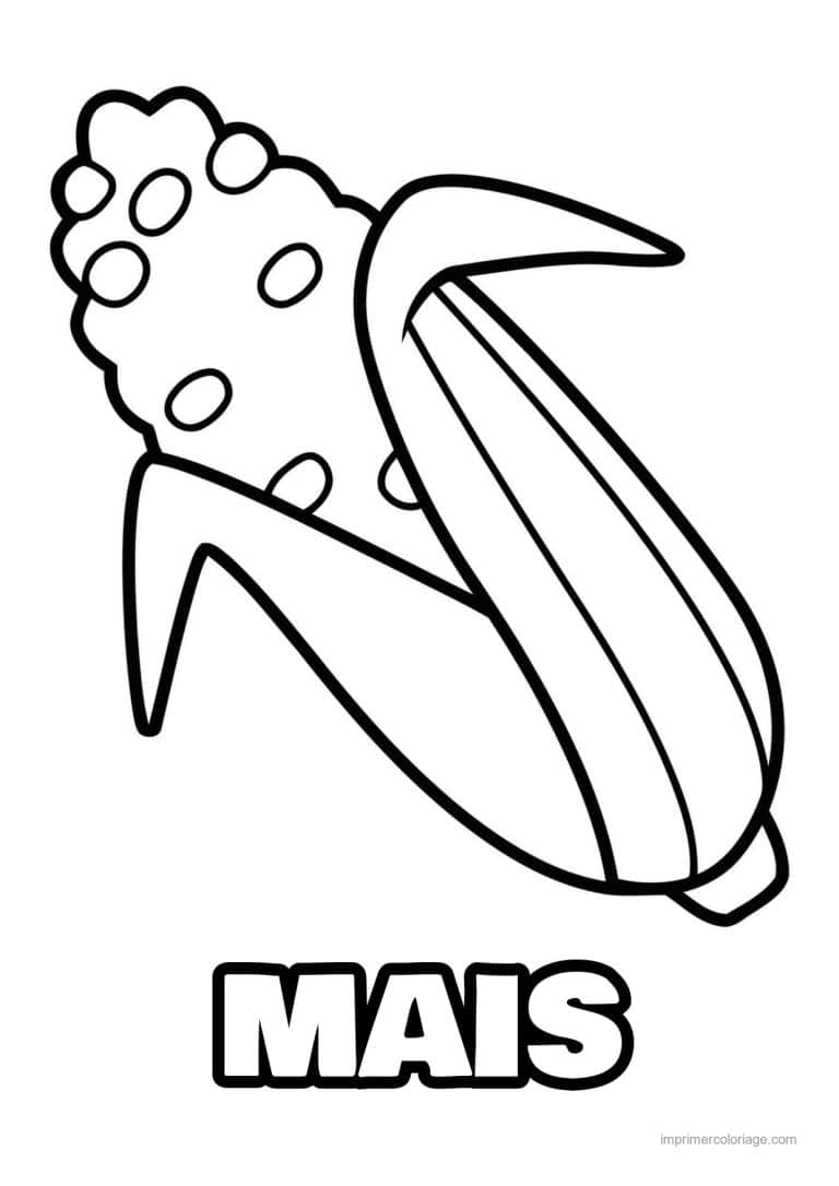 coloriage mais epi de mais epluche - dessin gratuit &agrave; imprimer
