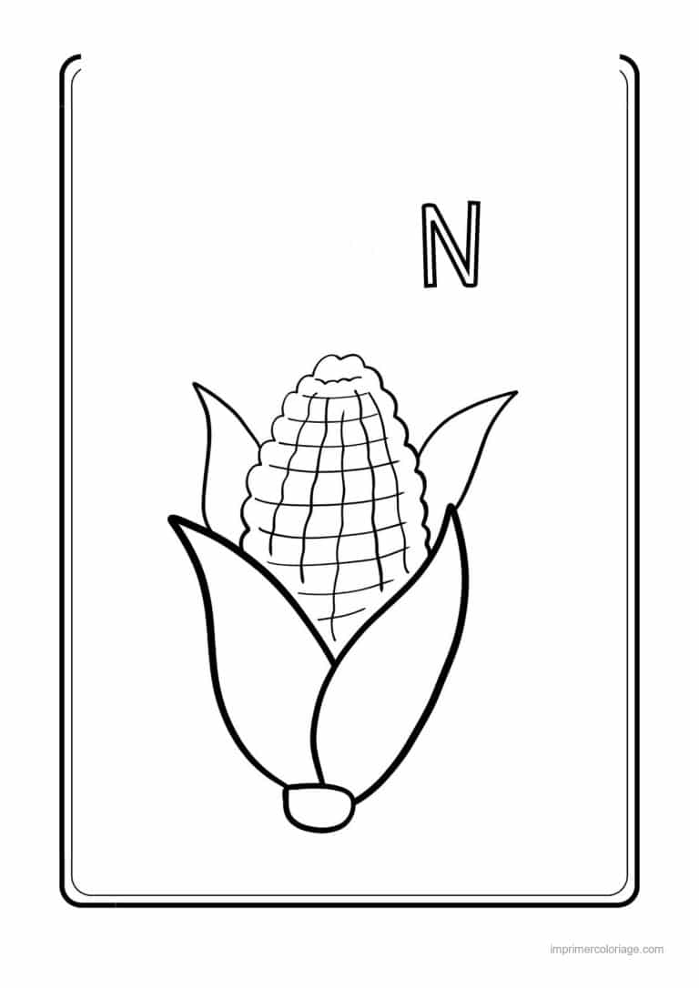 coloriage mais epi de mais et ses feuilles 5 - dessin gratuit &agrave; imprimer
