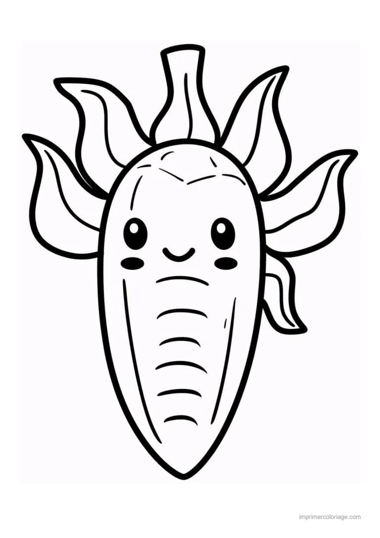 coloriage mais epi de mais kawaii 173 - dessin gratuit &agrave; imprimer