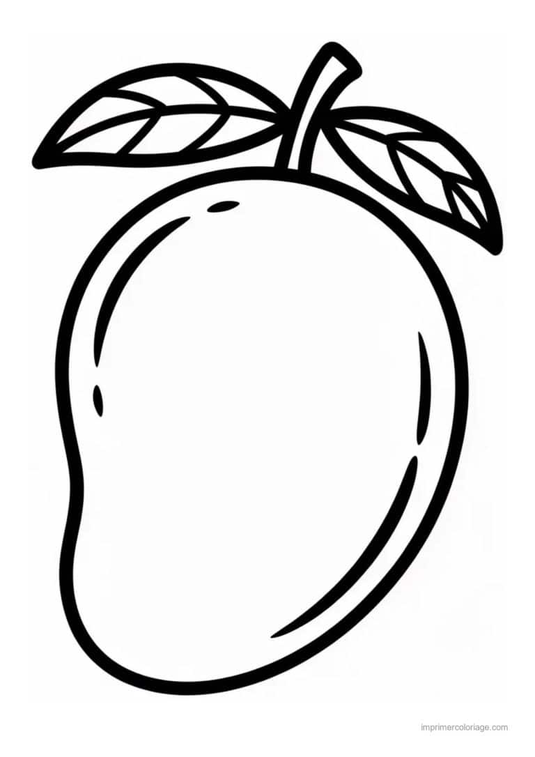 coloriage mangue mangue au trait epais - dessin gratuit &agrave; imprimer