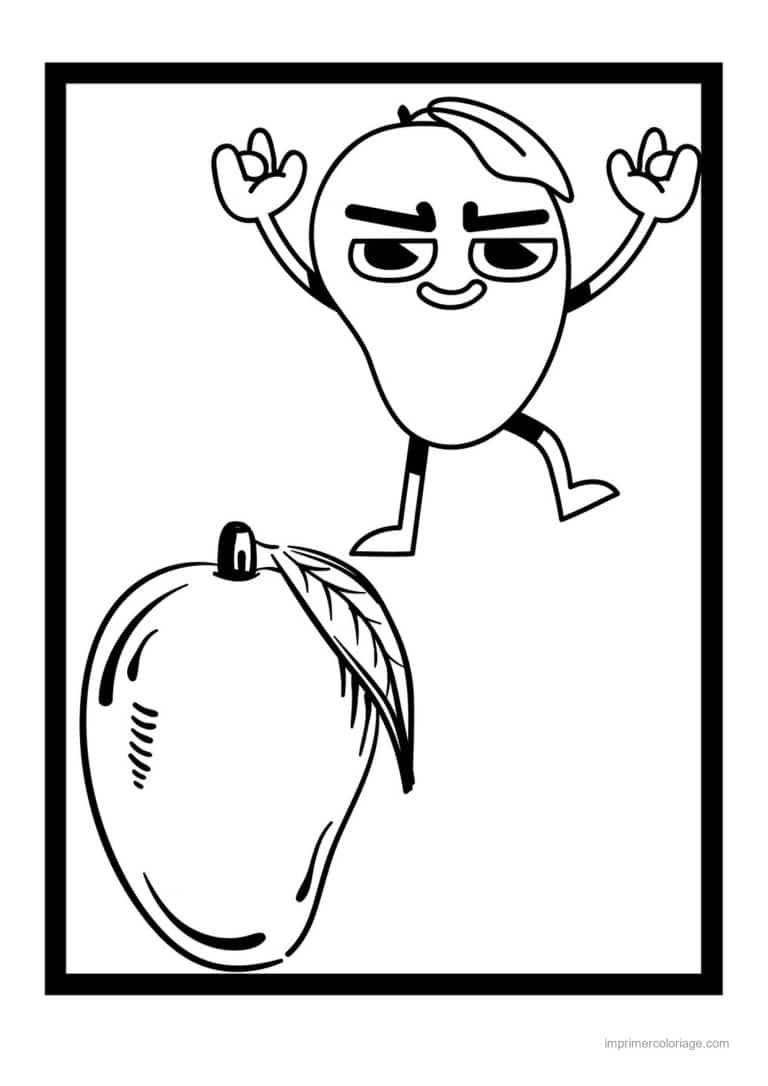 coloriage mangue mangue et son personnage - dessin gratuit &agrave; imprimer
