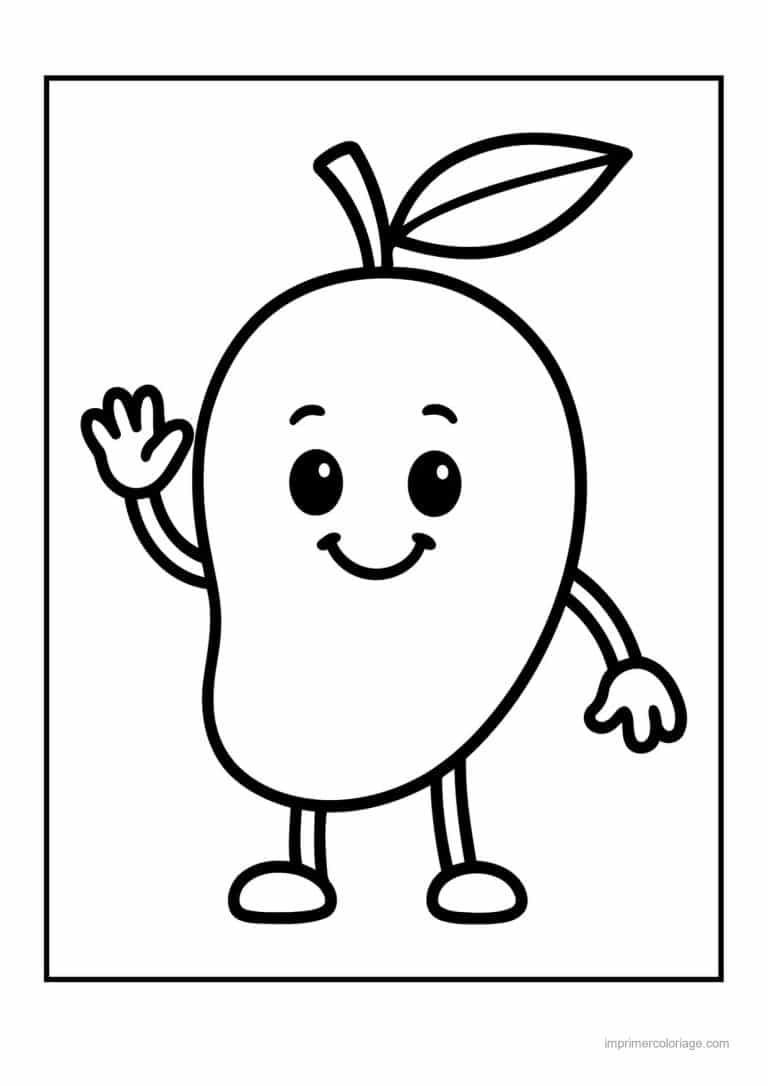 coloriage mangue mangue kawaii qui salue - dessin gratuit &agrave; imprimer