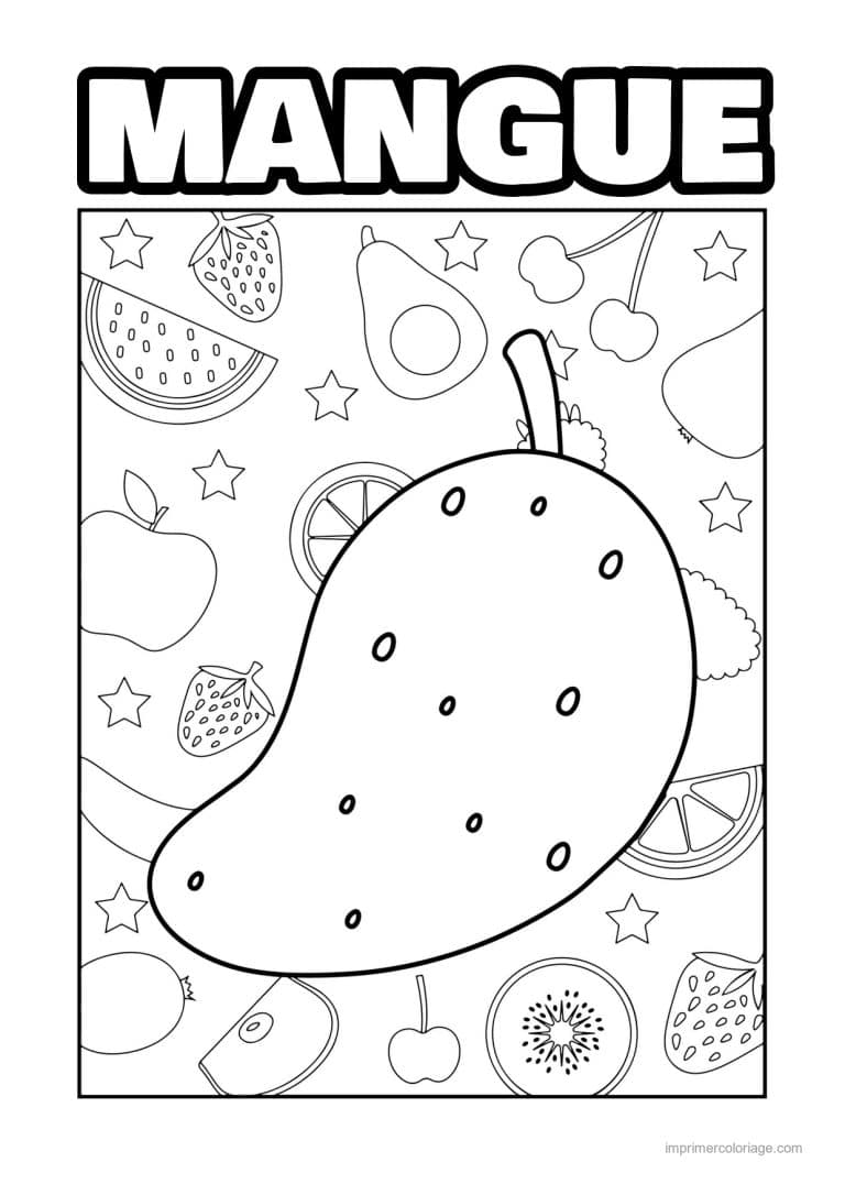 coloriage mangue mangue sur fond motif 2 - dessin gratuit &agrave; imprimer