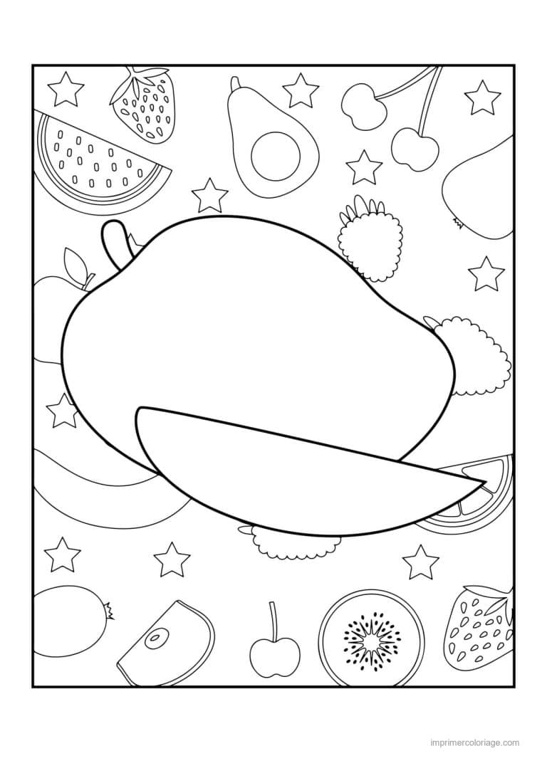 coloriage mangue mangue sur fond motif - dessin gratuit &agrave; imprimer