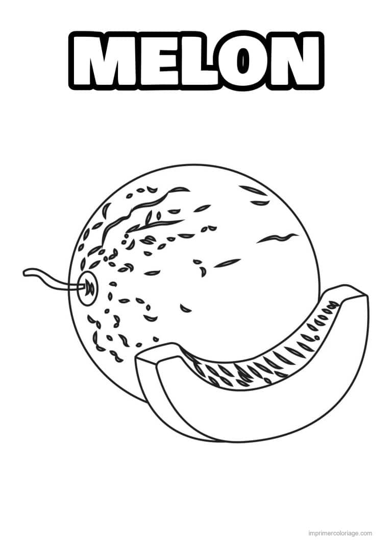 coloriage melon melon entier et tranche 2 - dessin gratuit &agrave; imprimer