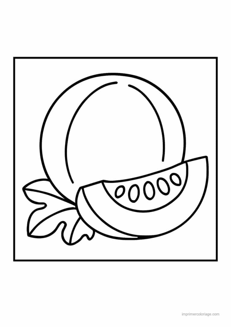 coloriage melon melon entier et tranche - dessin gratuit &agrave; imprimer