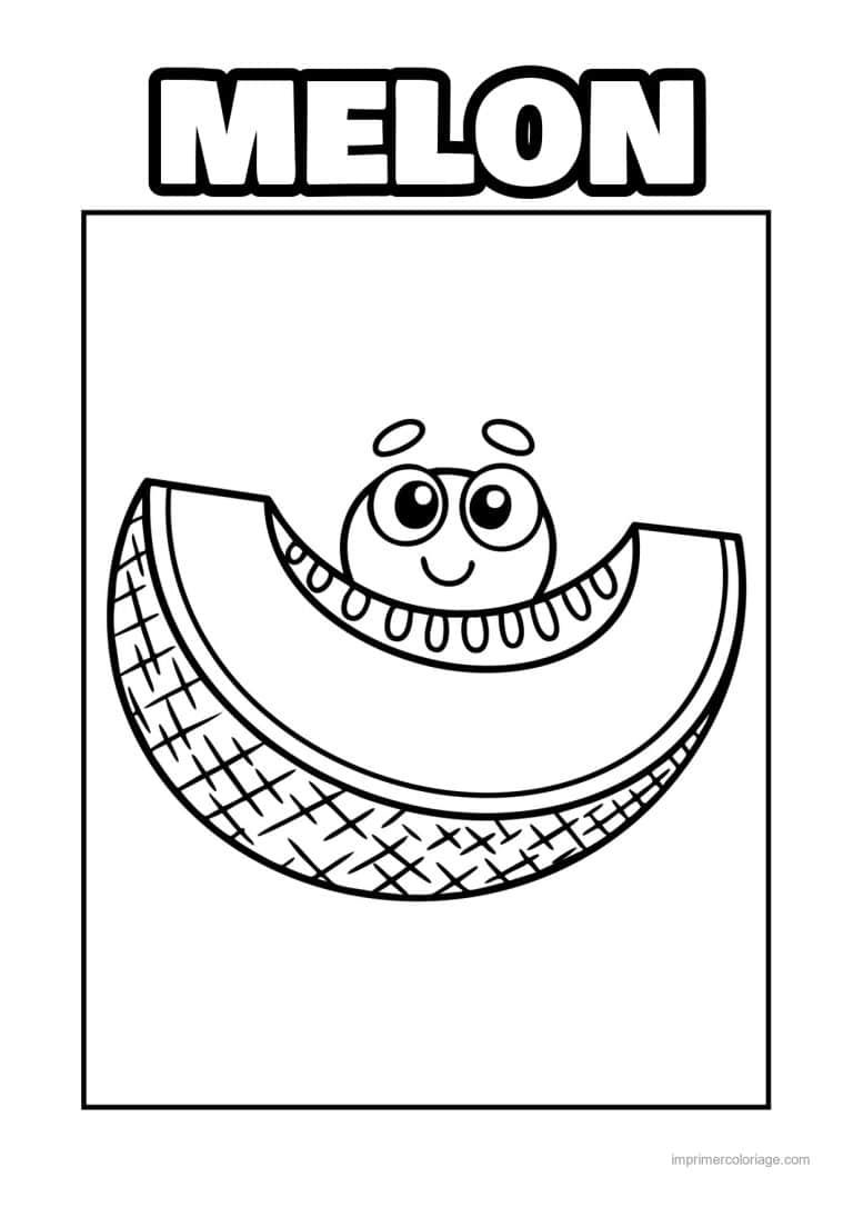 coloriage melon tranche de melon kawaii - dessin gratuit &agrave; imprimer