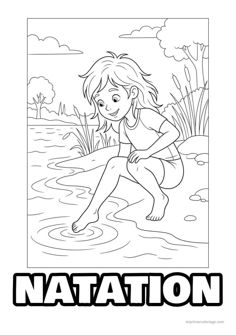 coloriage natation apprendre a nager 03 - dessin gratuit &agrave; imprimer