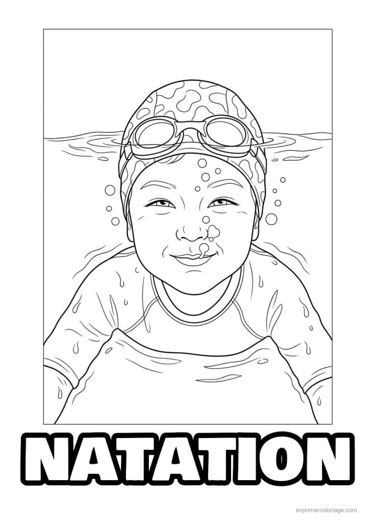 coloriage natation apprendre a nager 05 - dessin gratuit &agrave; imprimer