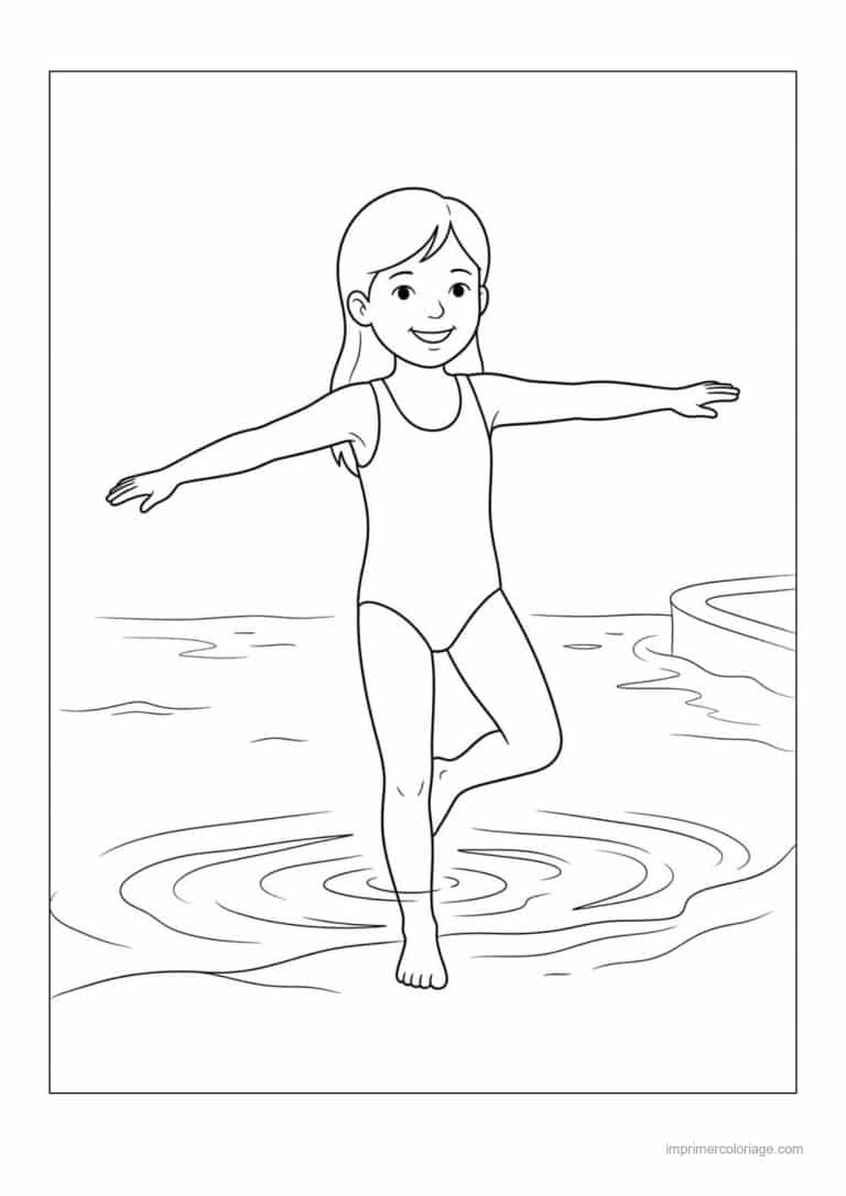 coloriage natation apprendre a nager 06 - dessin gratuit &agrave; imprimer