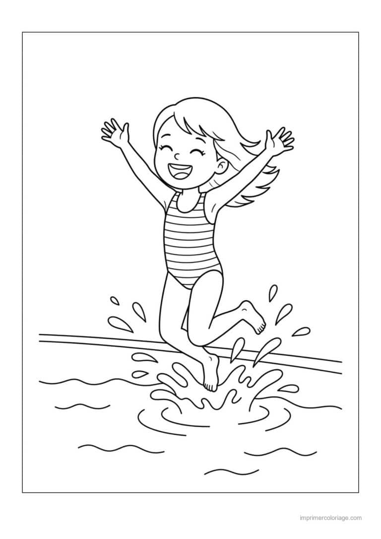 coloriage natation apprendre a nager 07 - dessin gratuit &agrave; imprimer