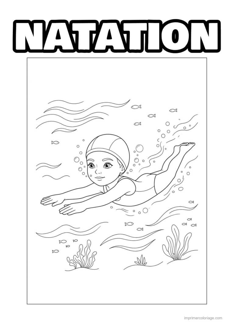 coloriage natation apprendre a nager 08 - dessin gratuit &agrave; imprimer