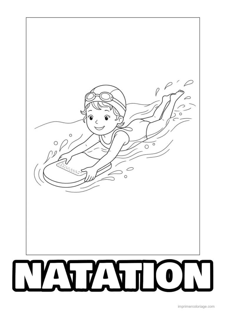 coloriage natation apprendre a nager 11 - dessin gratuit &agrave; imprimer