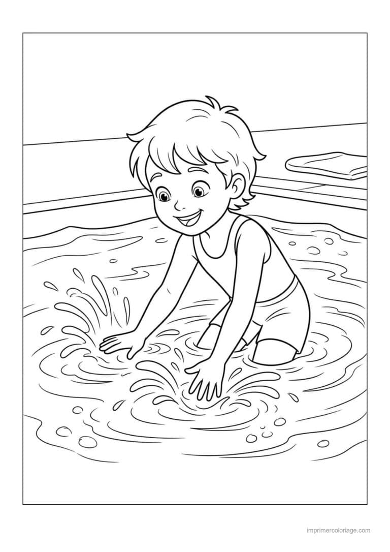 coloriage natation apprendre a nager 13 - dessin gratuit &agrave; imprimer
