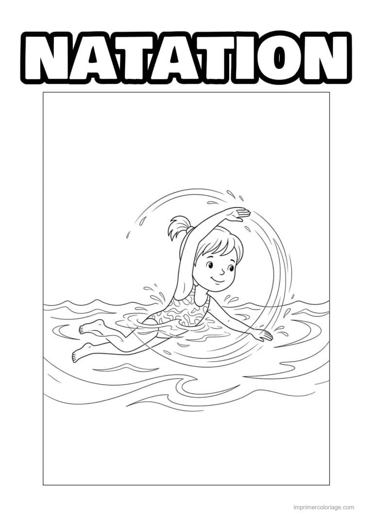 coloriage natation apprendre a nager 14 - dessin gratuit &agrave; imprimer