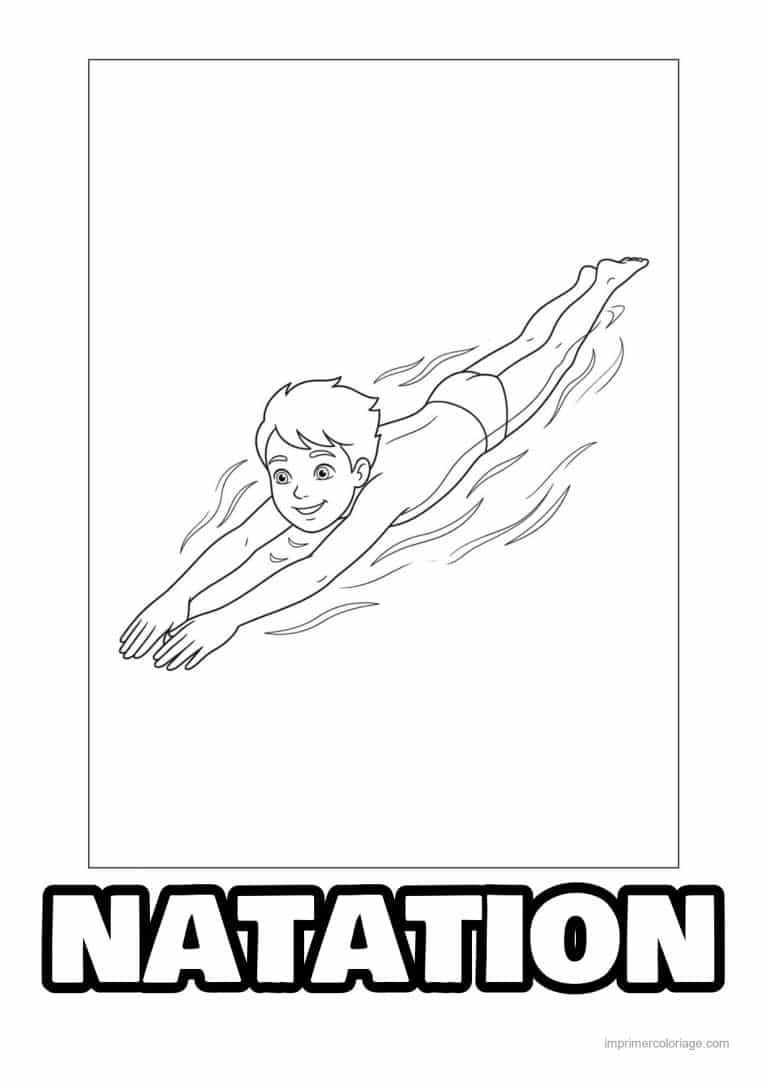 coloriage natation apprendre a nager 17 - dessin gratuit &agrave; imprimer
