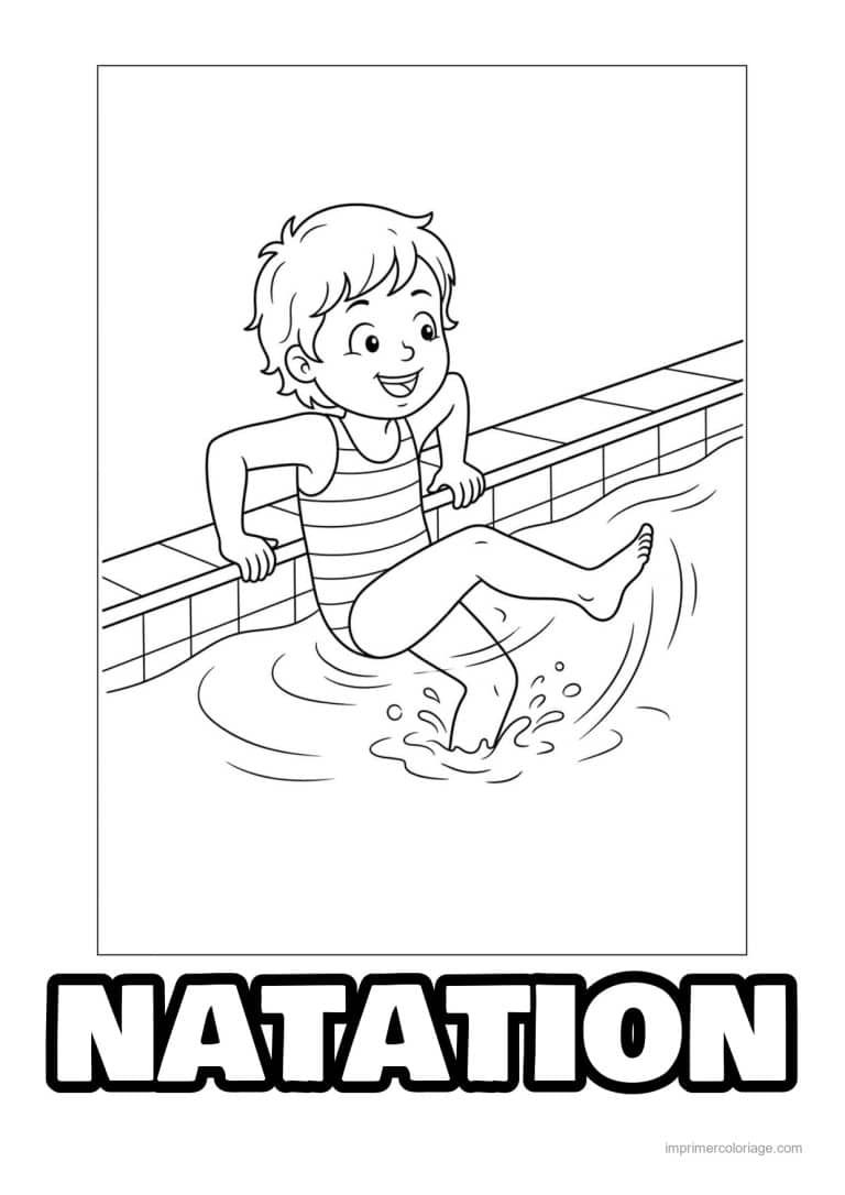 coloriage natation apprendre a nager - dessin gratuit &agrave; imprimer