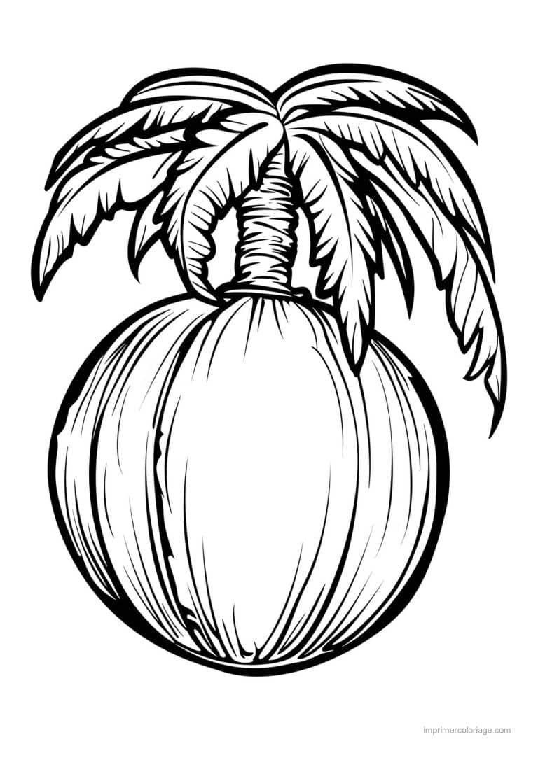 coloriage noix de coco noix de coco ouverte 152 - dessin gratuit &agrave; imprimer