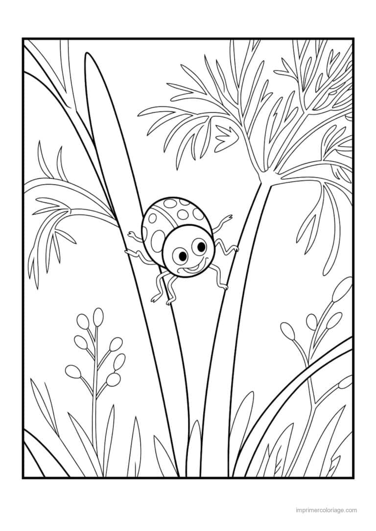 coloriage oignon ail poireau ciboulette et coccinelle - dessin gratuit &agrave; imprimer
